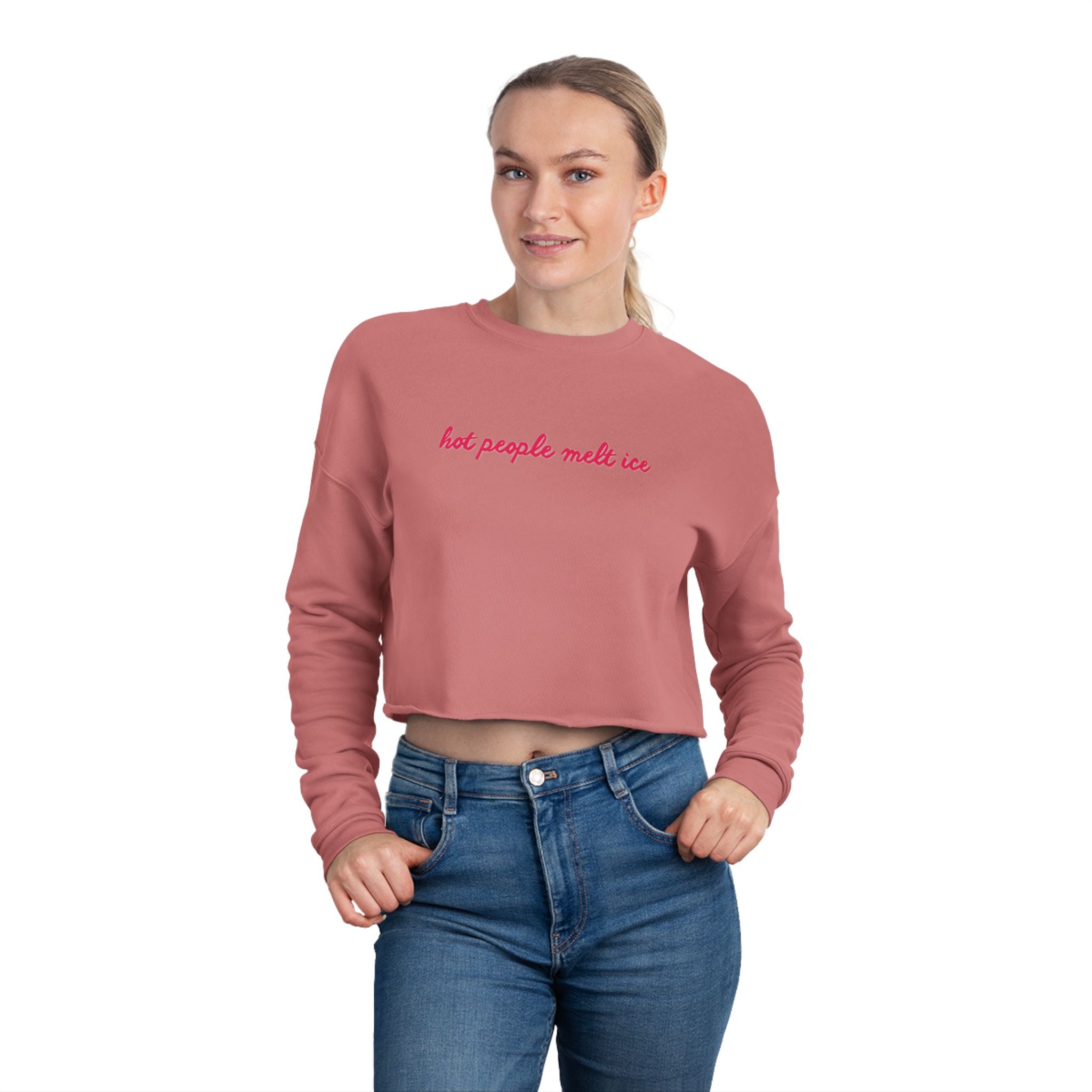 Hot People Melt Ice Cropped Sweatshirt