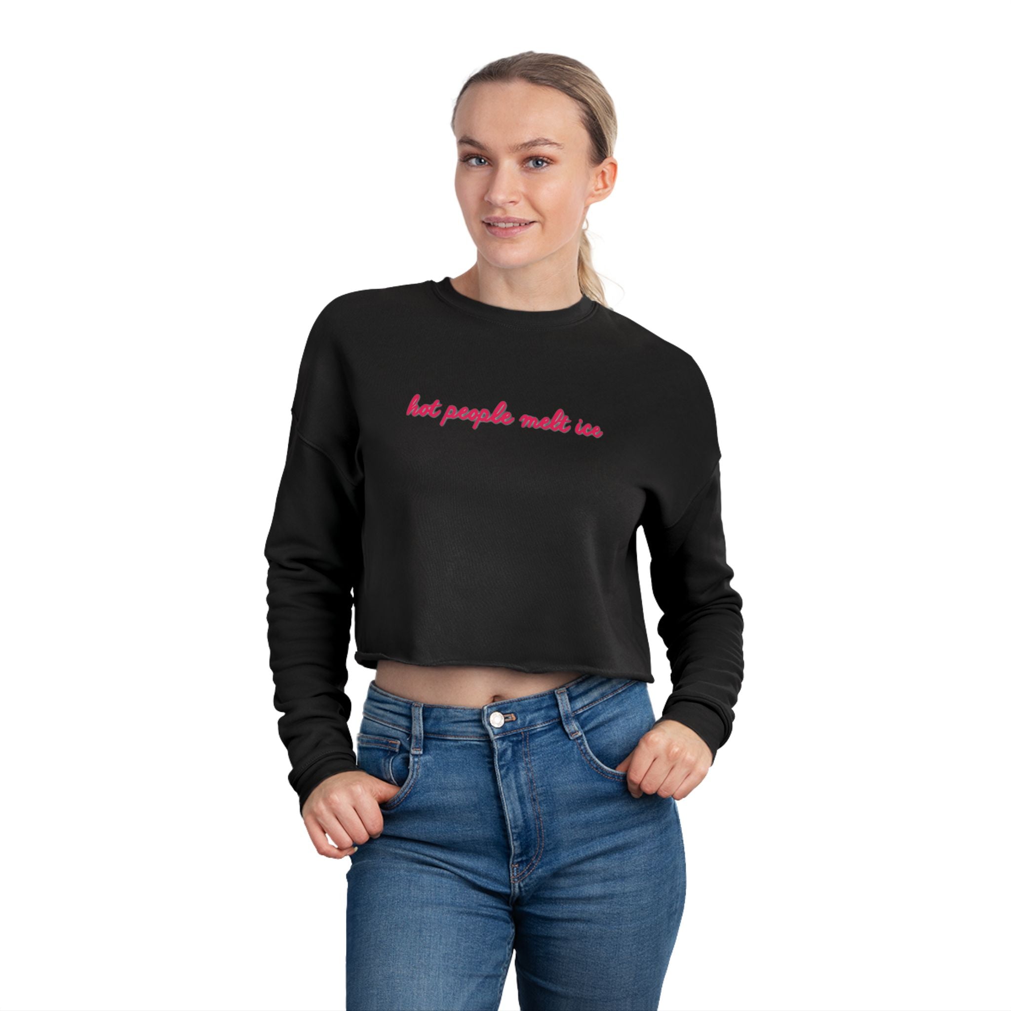 Hot People Melt Ice Cropped Sweatshirt