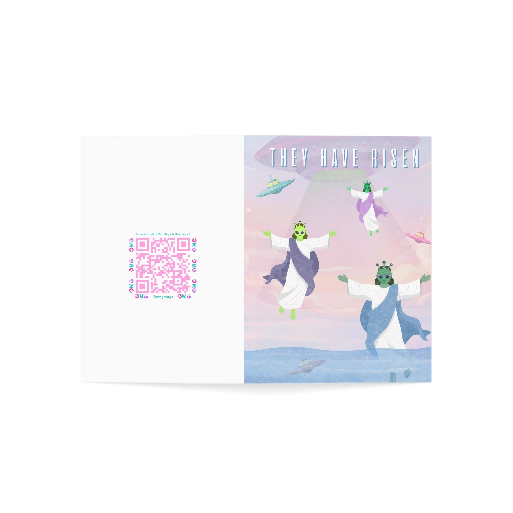 "They Have Risen" Alien Jesus Greeting Cards (1/10/30/50 pcs)