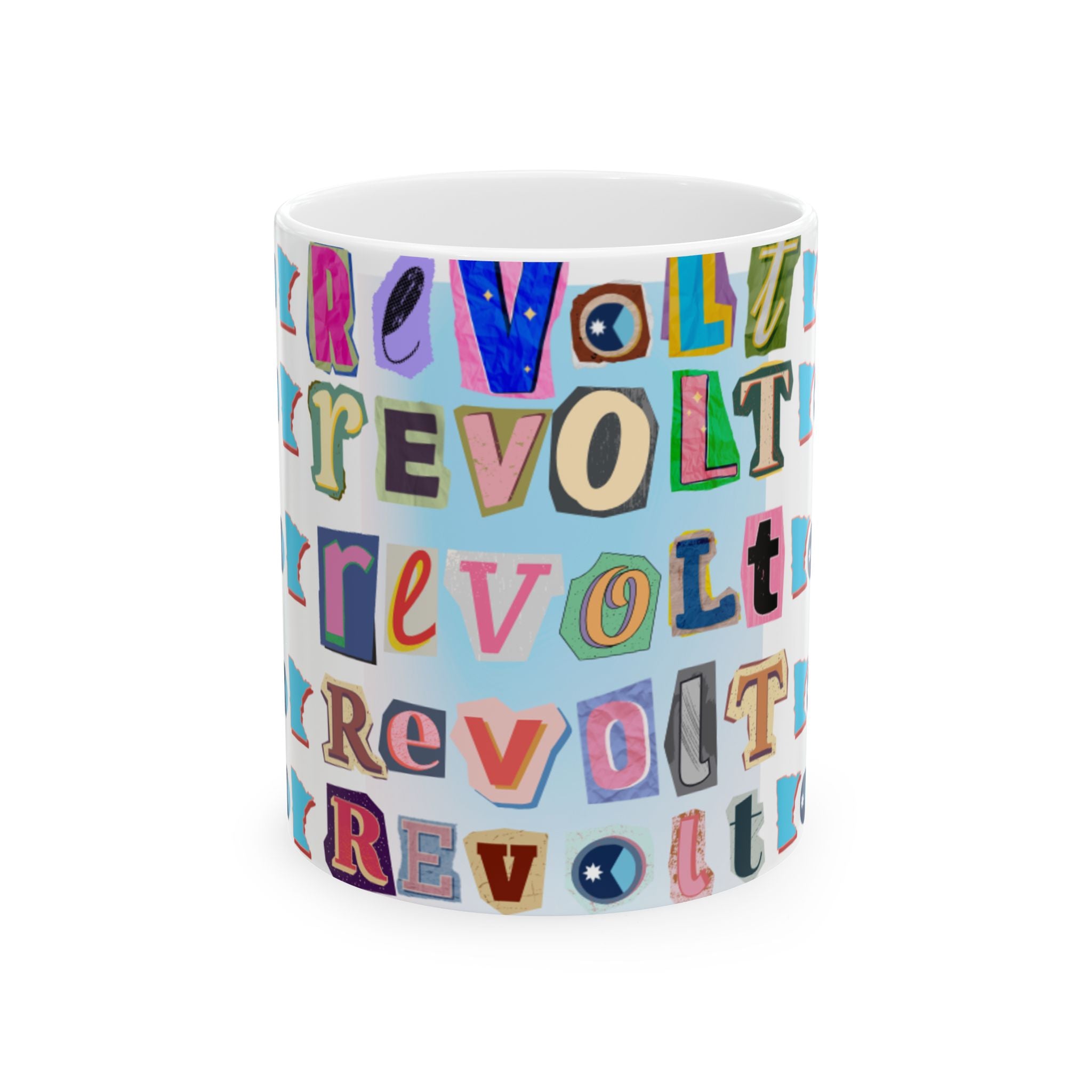 Revolt Pattern Ceramic Mug (11oz, 15oz)