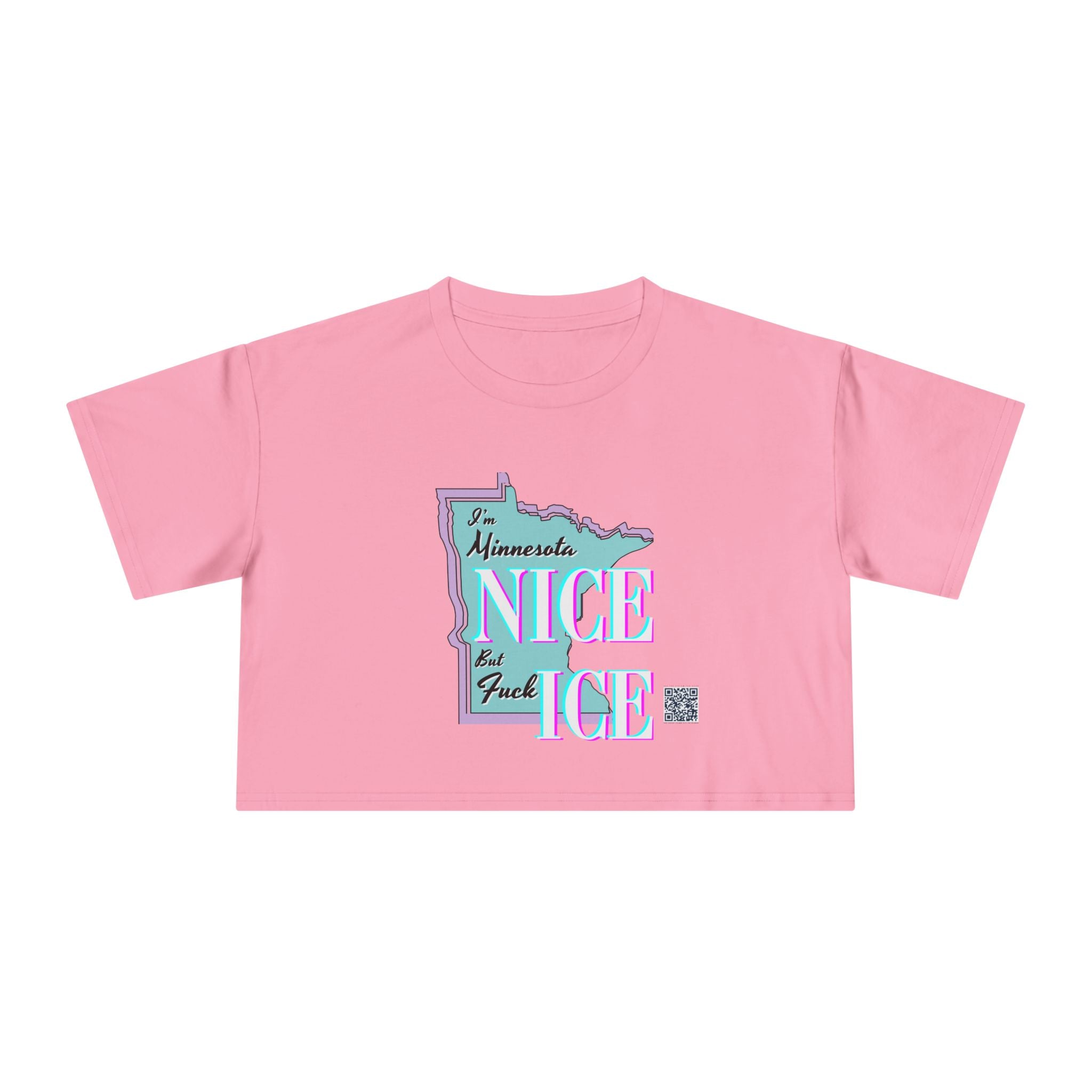 Minnesota Nice F Ice Retro Boxy Crop Tee