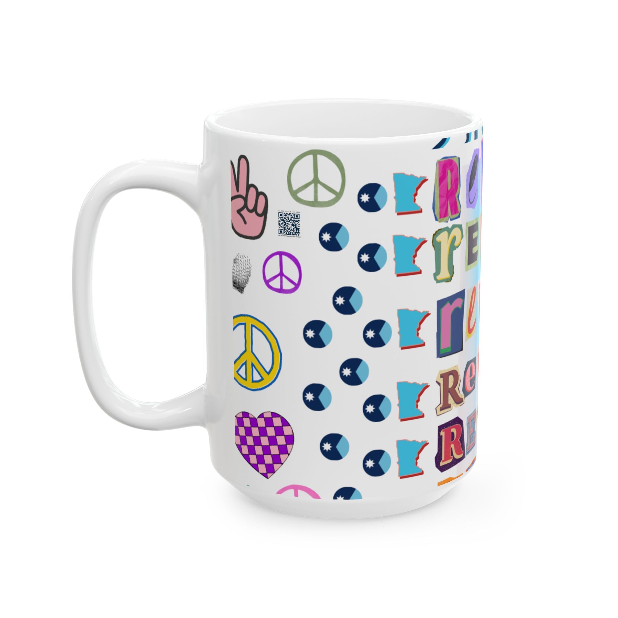 Revolt Pattern Ceramic Mug (11oz, 15oz)