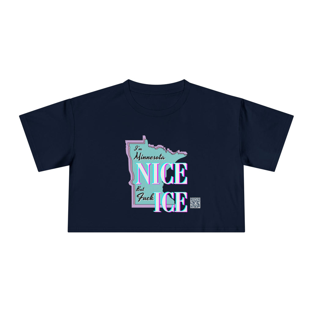 Minnesota Nice F Ice Retro Boxy Crop Tee