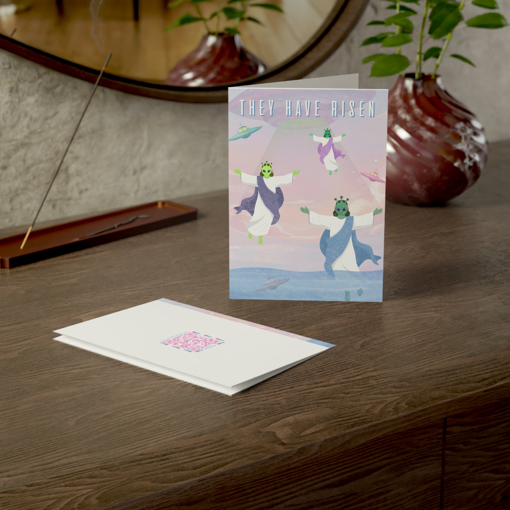 "They Have Risen" Alien Jesus Greeting Cards (1/10/30/50 pcs)