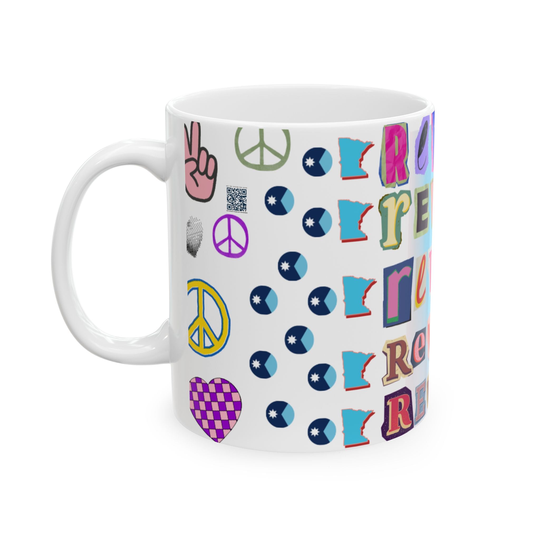 Revolt Pattern Ceramic Mug (11oz, 15oz)