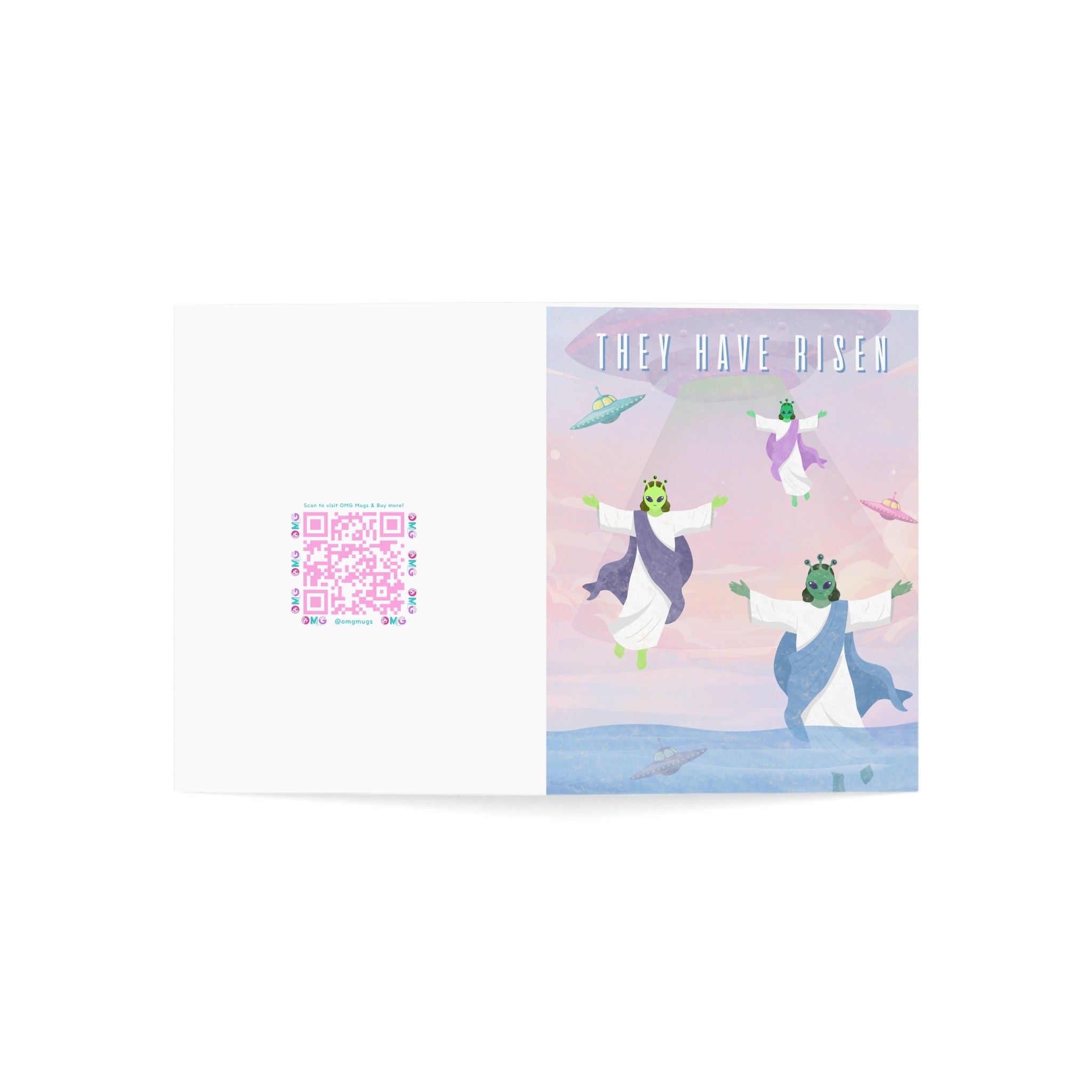 "They Have Risen" Alien Jesus Greeting Cards (1/10/30/50 pcs)