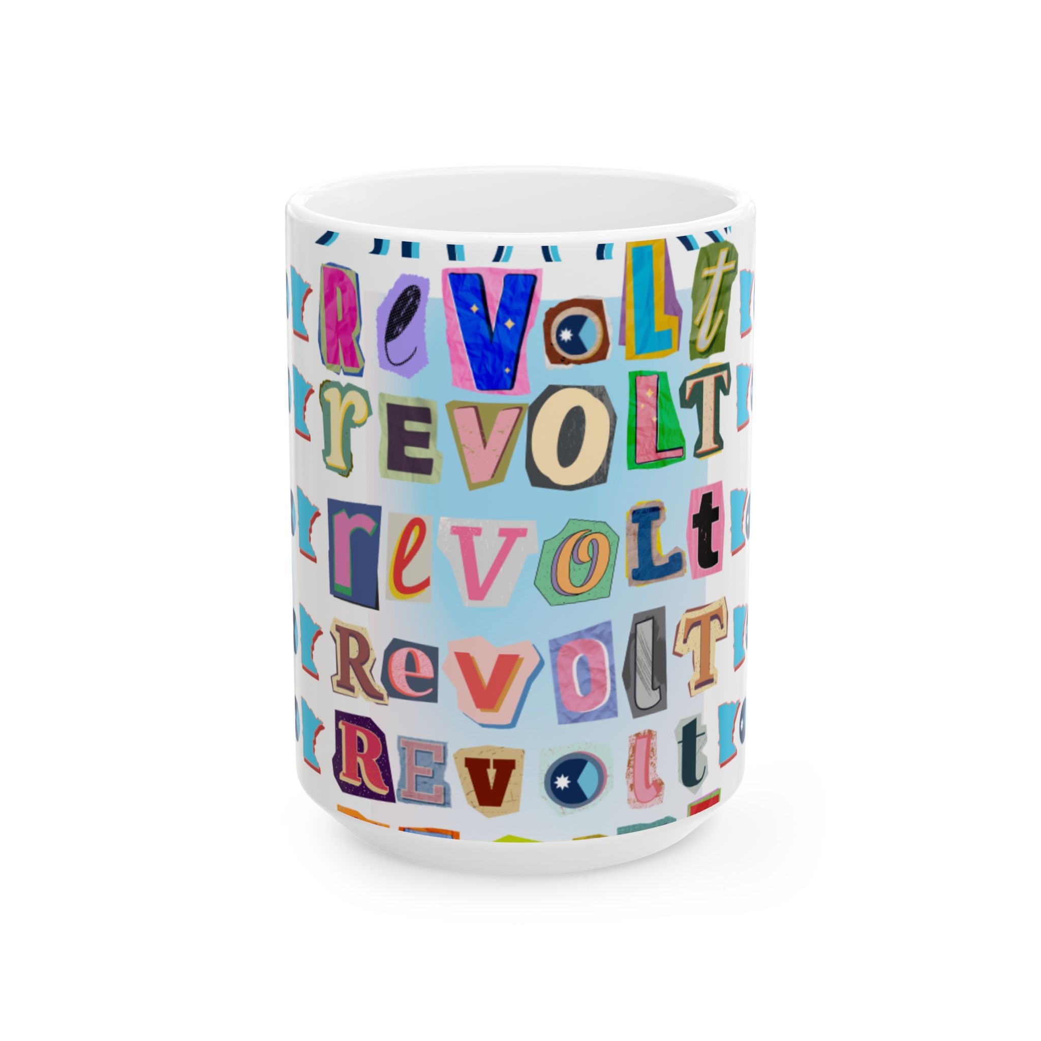 Revolt Pattern Ceramic Mug (11oz, 15oz)