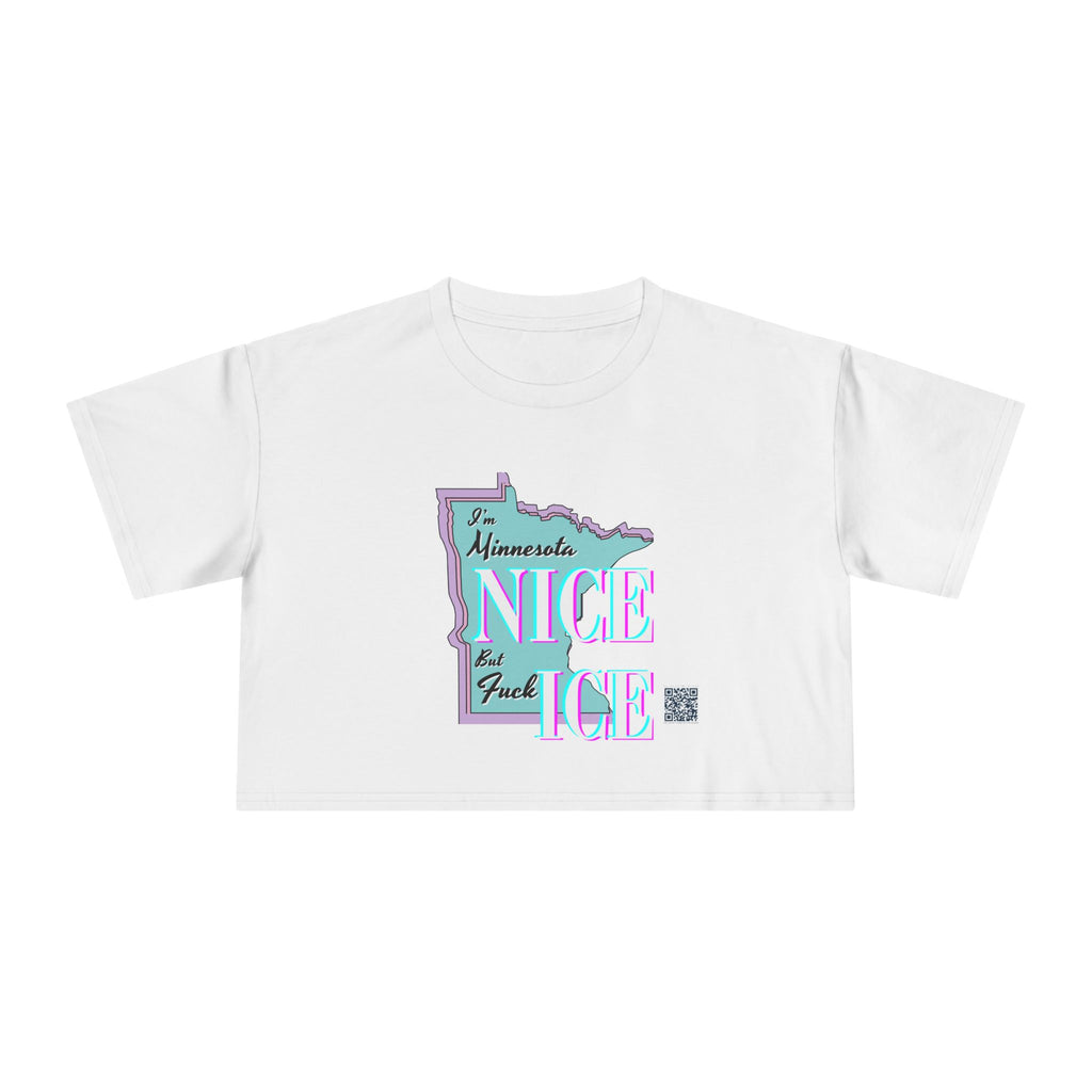 Minnesota Nice F Ice Retro Boxy Crop Tee