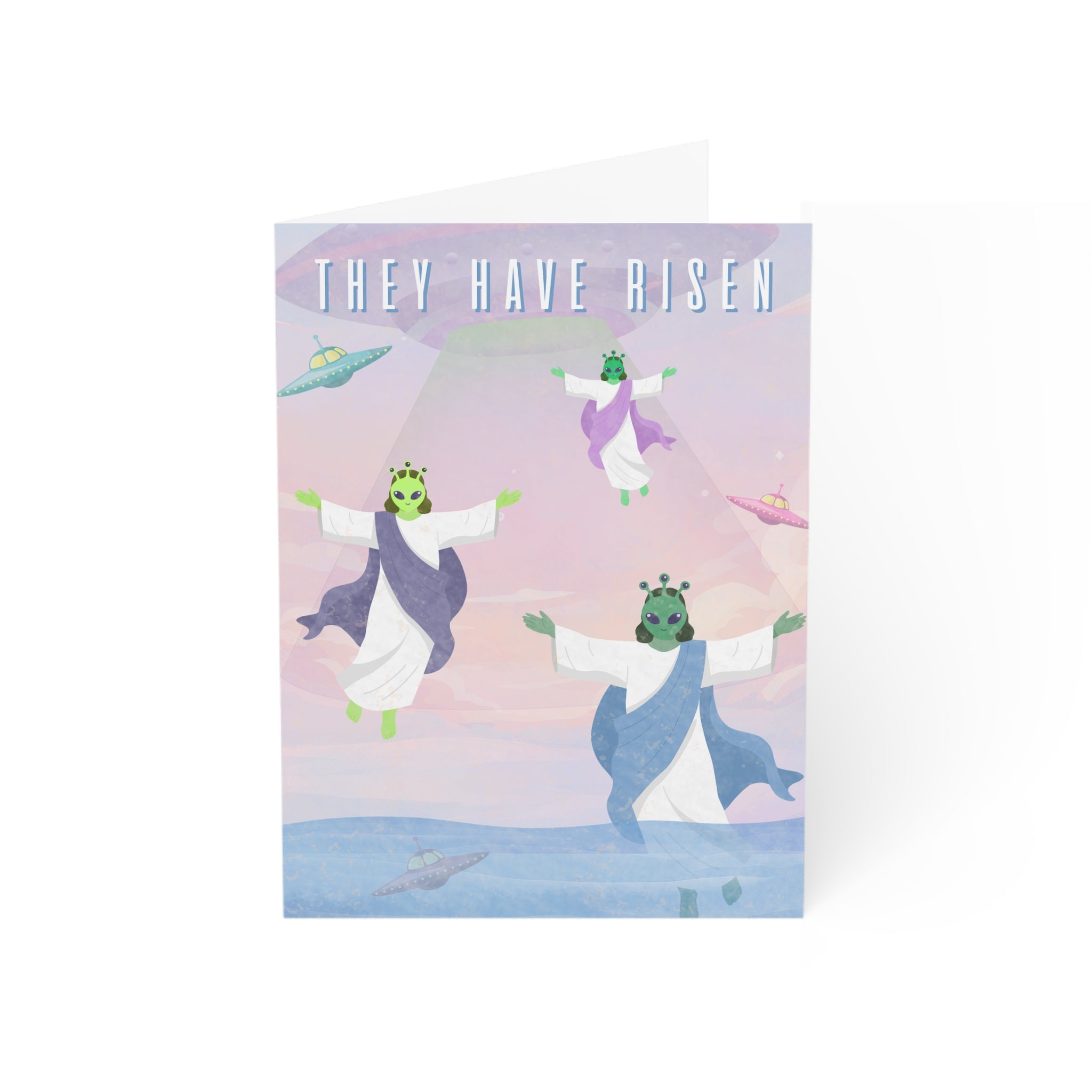 "They Have Risen" Alien Jesus Greeting Cards (1/10/30/50 pcs)