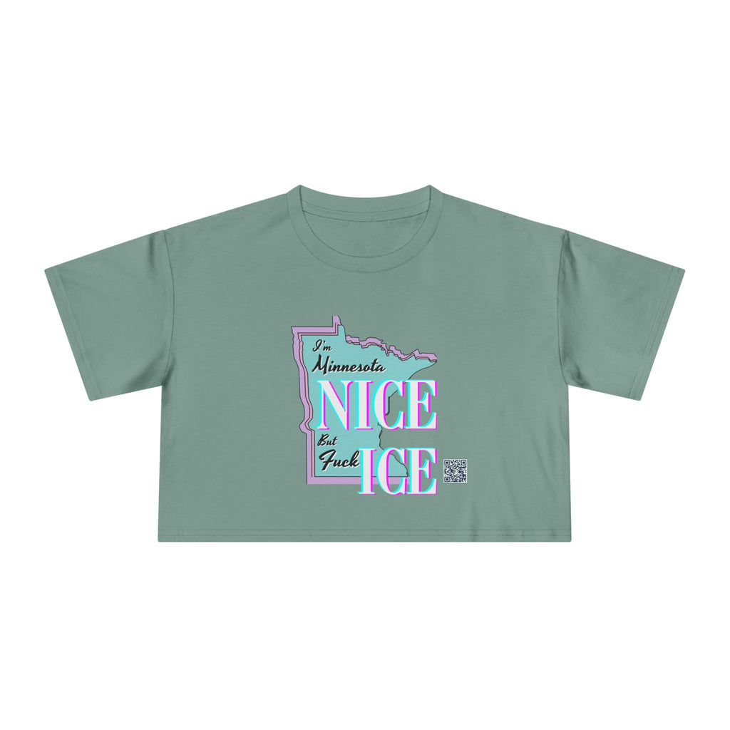 Minnesota Nice F Ice Retro Boxy Crop Tee
