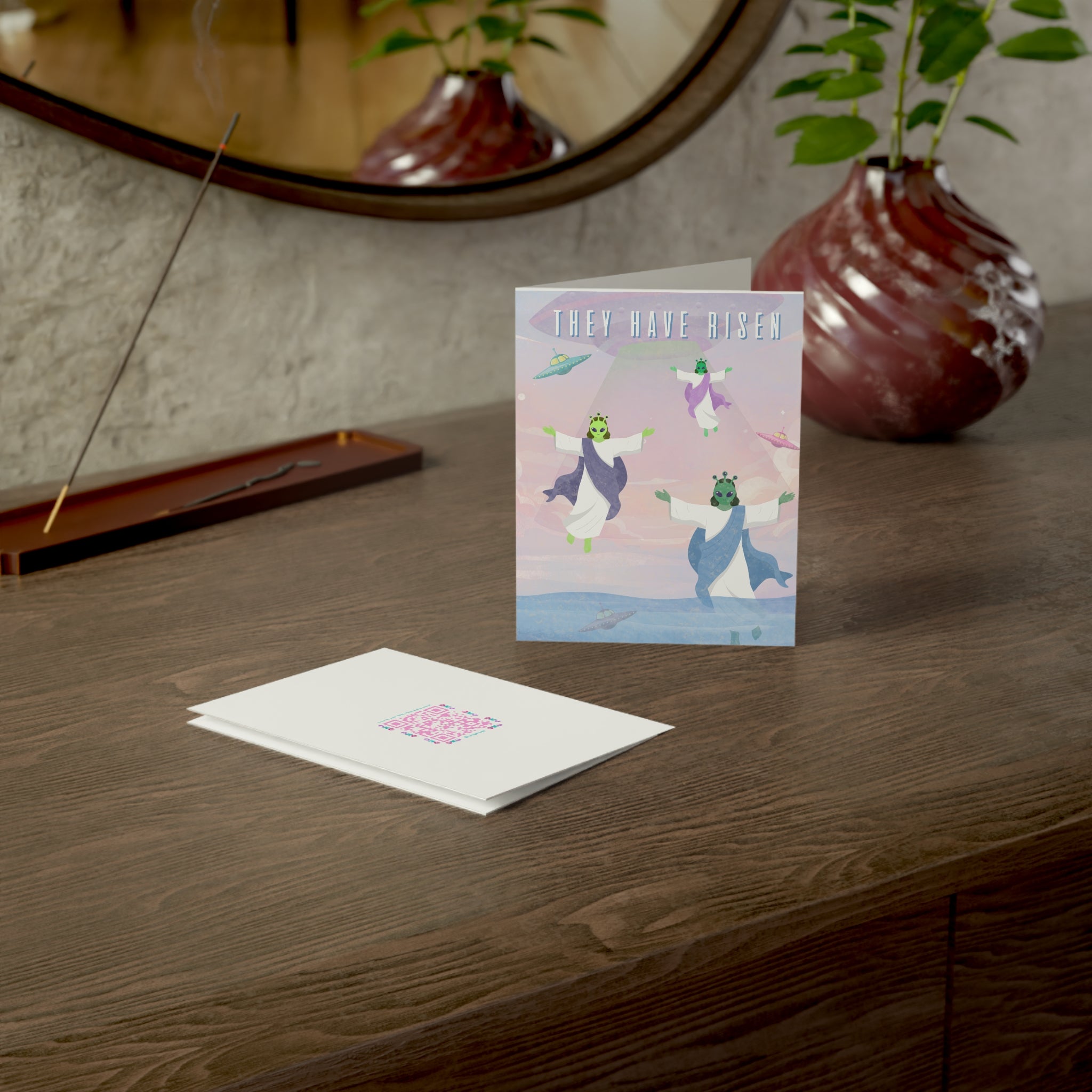 "They Have Risen" Alien Jesus Greeting Cards (1/10/30/50 pcs)