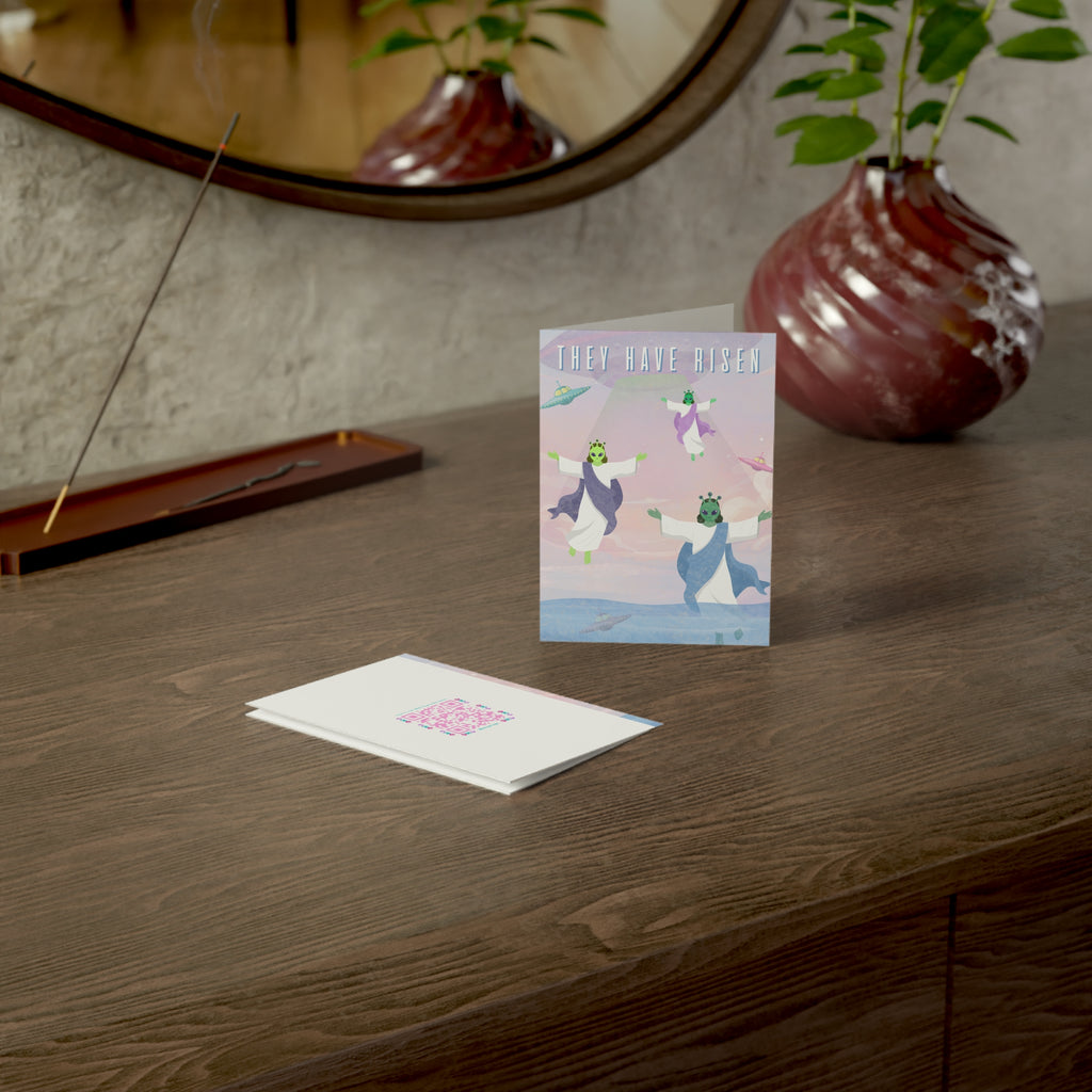 "They Have Risen" Alien Jesus Greeting Cards (1/10/30/50 pcs)