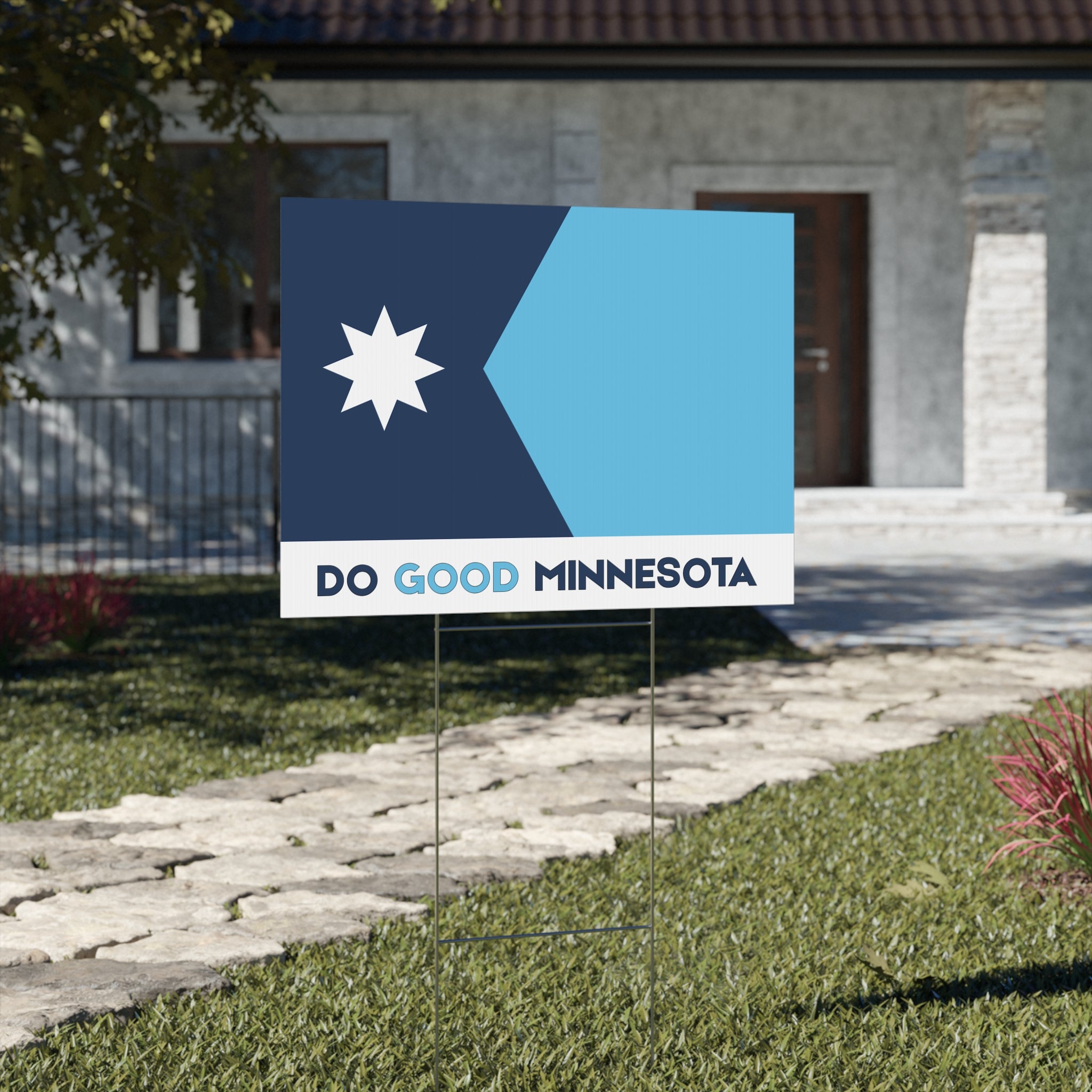 Do Good Minnesota Blue State Flag Yard Sign